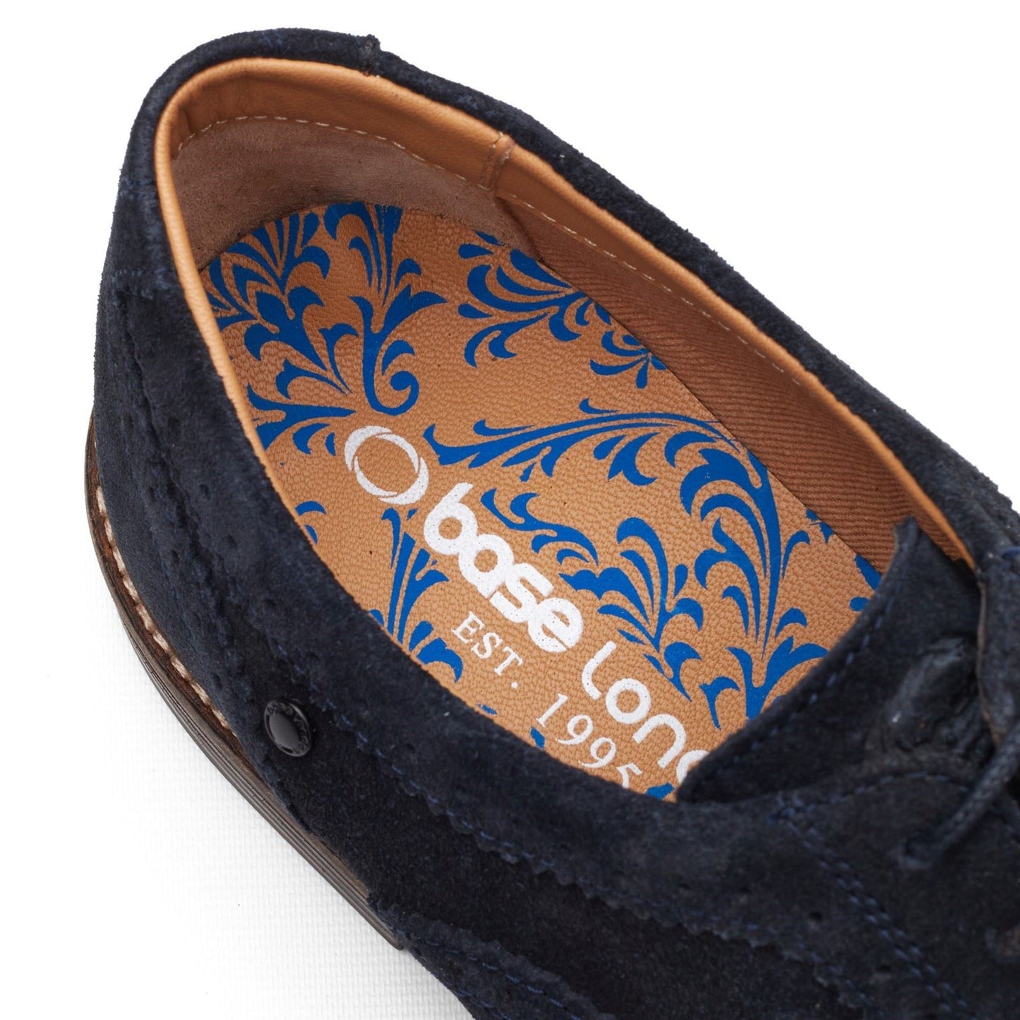 Base London Clarence Brogue Leather Men's Navy Brogues Shoes