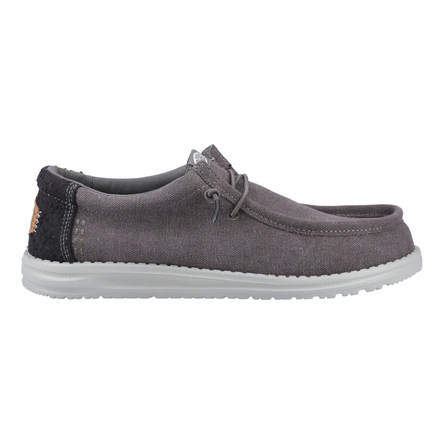 HEYDUDE Wally Workwear Polyester Blend Men's Granite Grey/Black Moccasins Shoes
