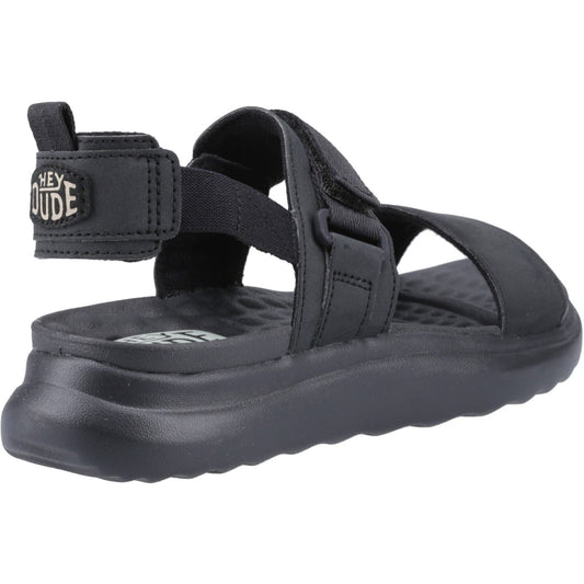HEYDUDE Women's Collins Mono Sport Sandal in Black/Black