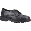 Hush Puppies Maxine Leather Youth Black Brogues