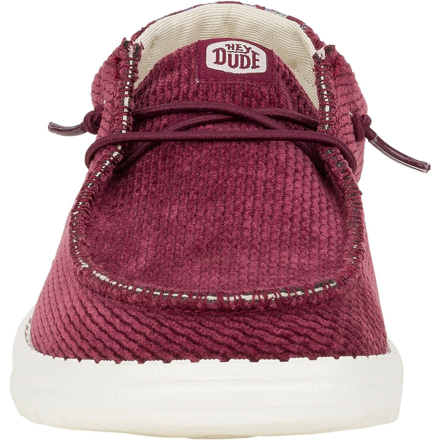 HEYDUDE Women's Wendy Corduroy Leo Shoes in Burgundy