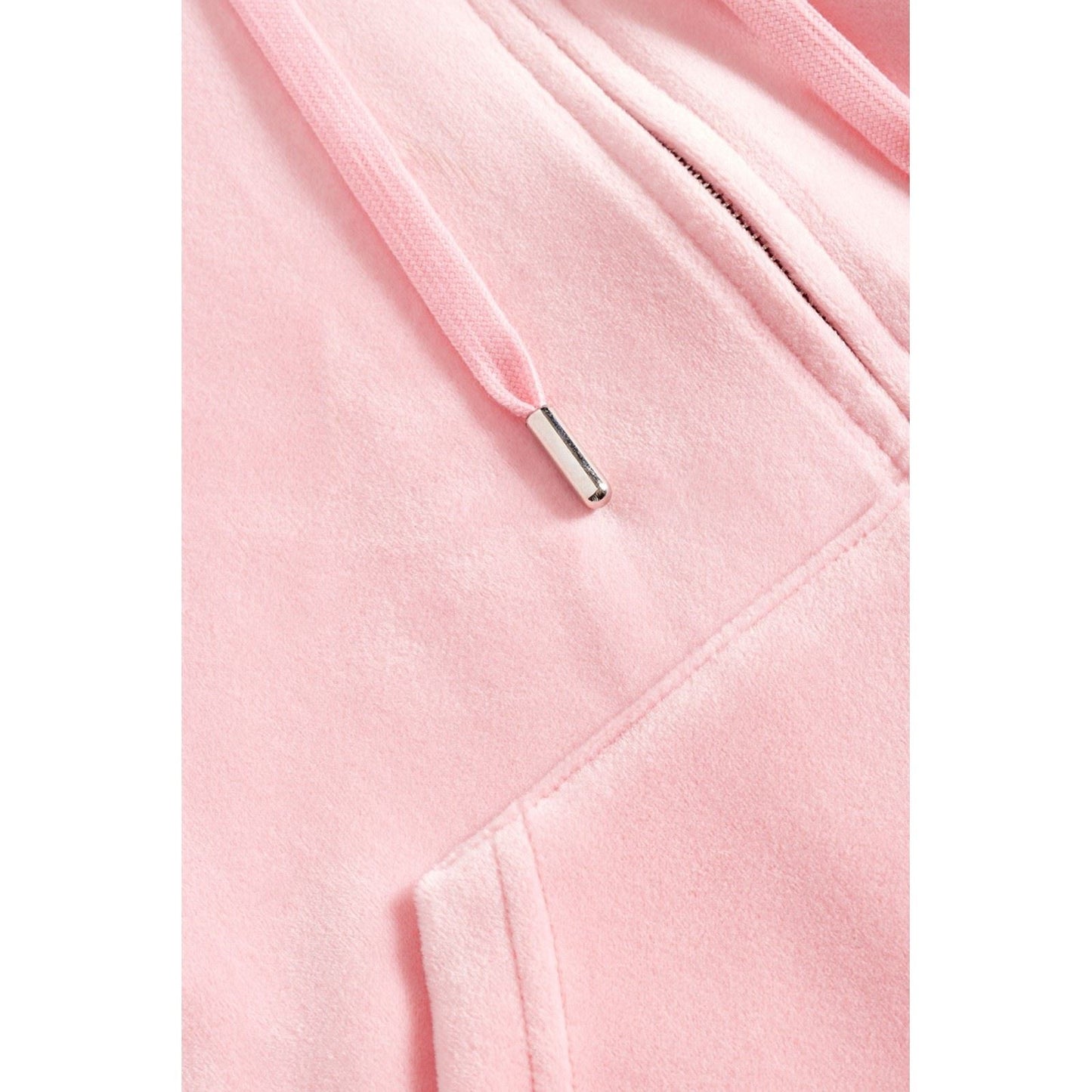 Juicy Couture Robertson Classic Jacket Polyester Women's Pink Hooded Sweatshirt