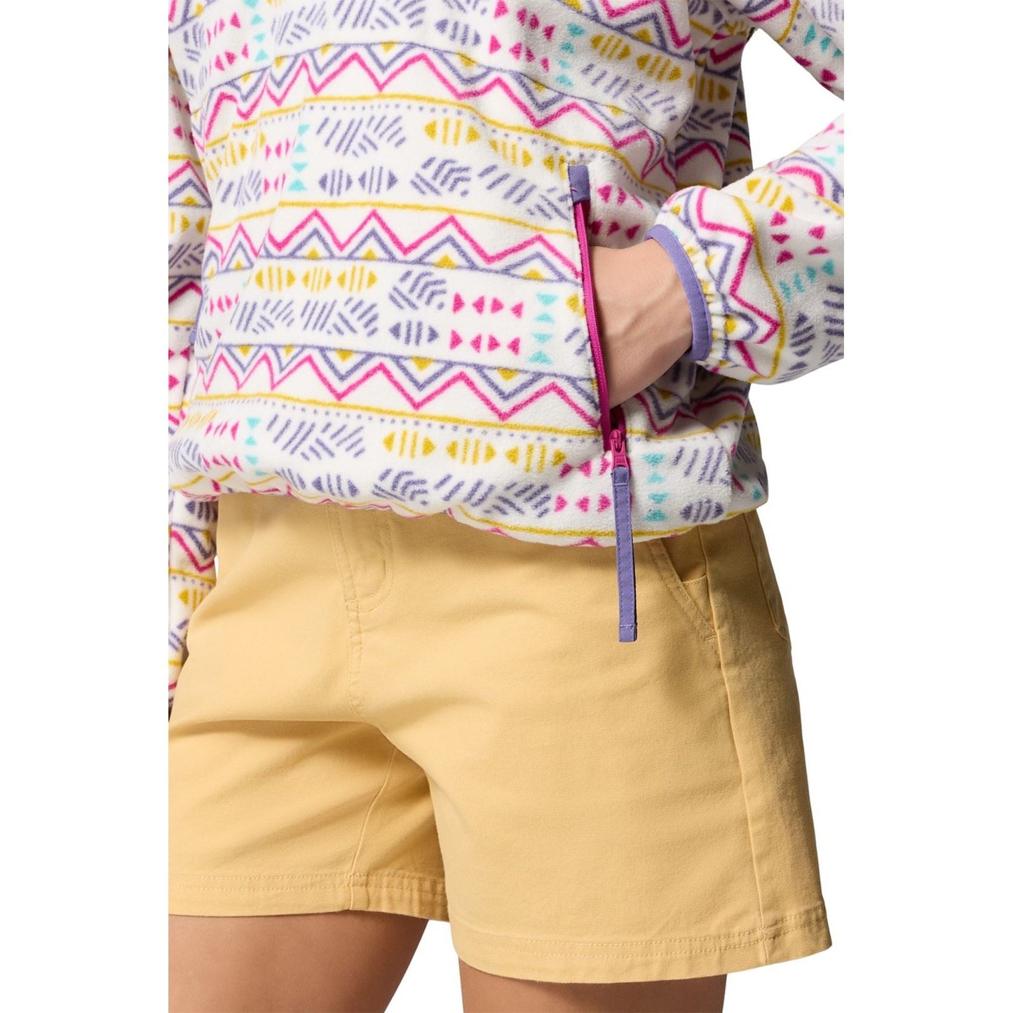 Columbia Sequoia Grove Printed Half Zip Polyester Women's White Fleece Pullover