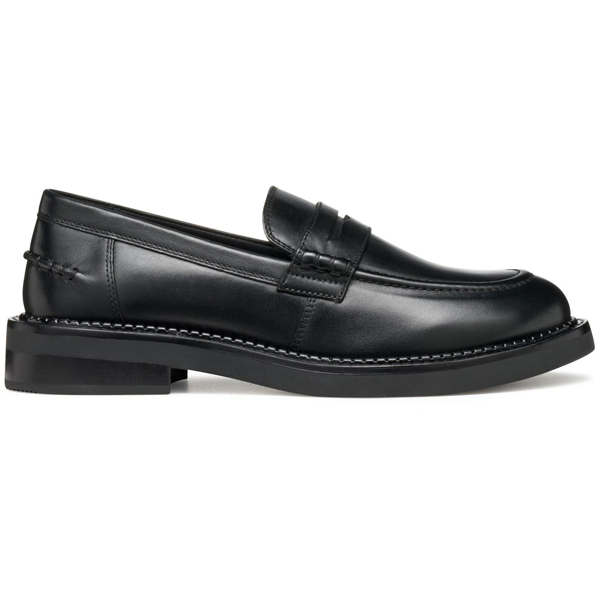 Geox D Serilda E Leather Women's Black Moccasins Shoes