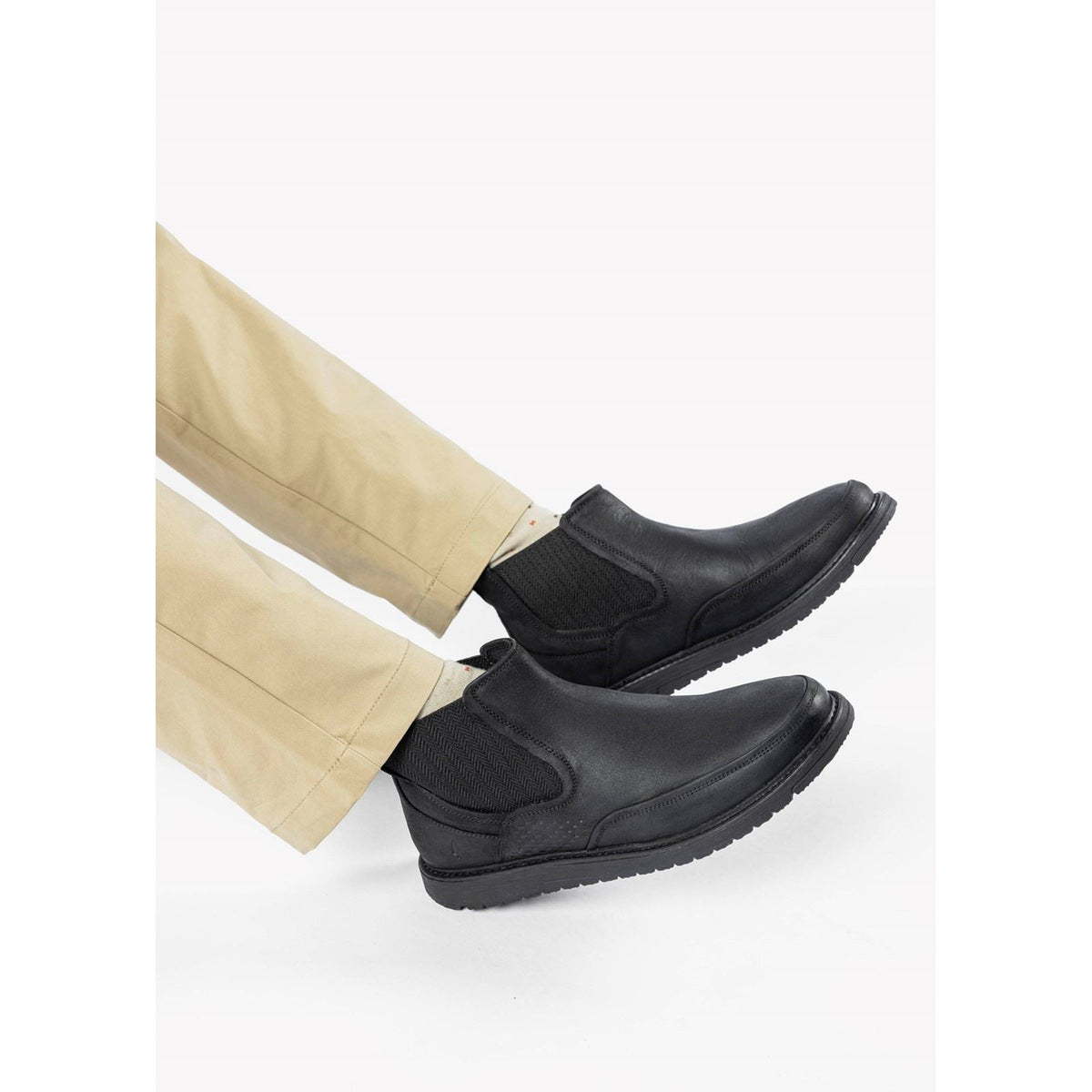 Hush Puppies Jenson Leather Men's Black Boots