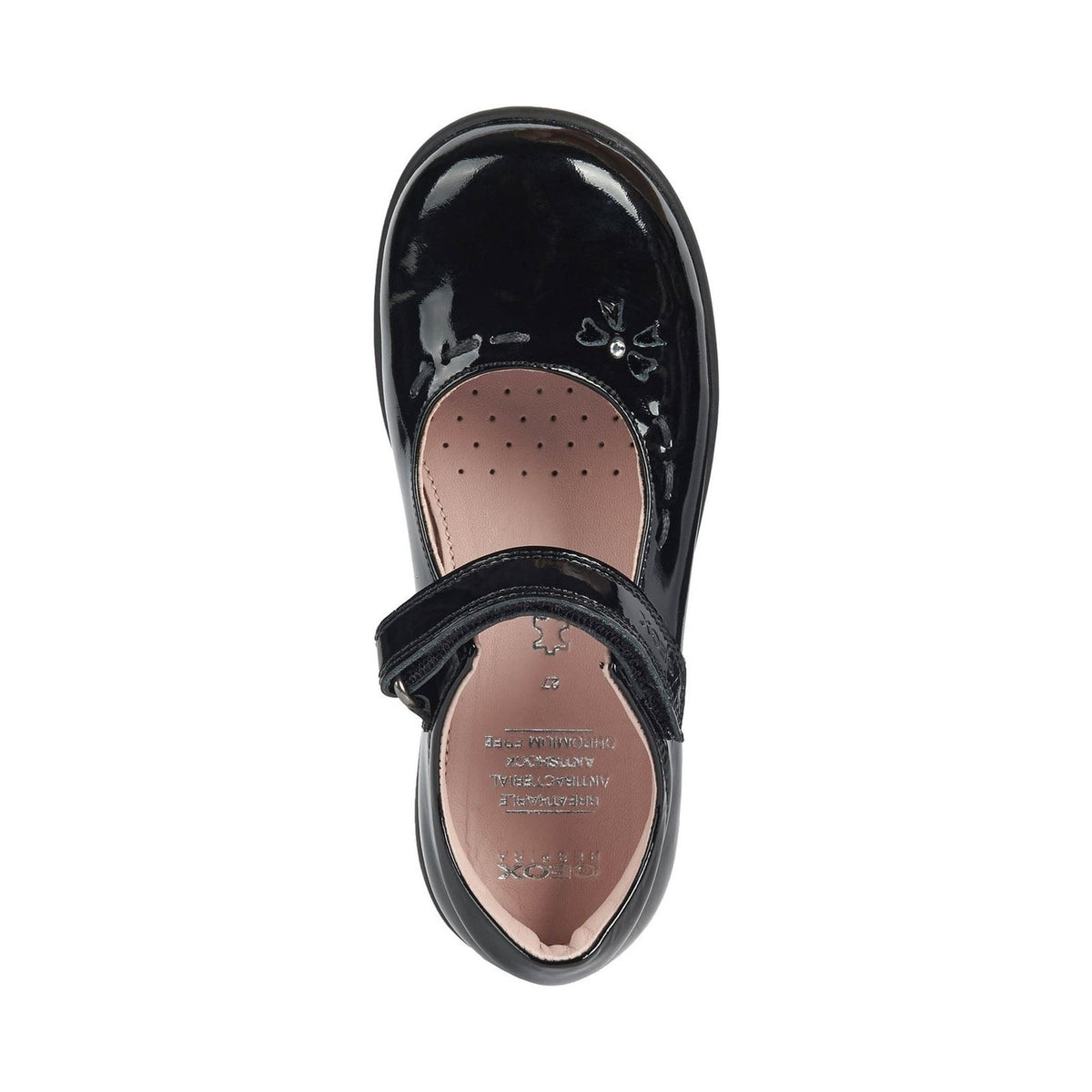 Geox Naimara Leather Girl's Black Patent Shoes
