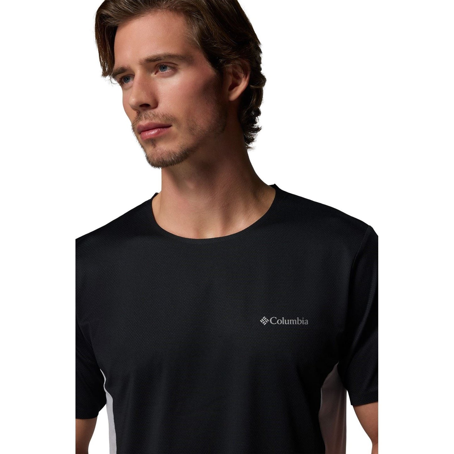 Columbia Three Pitch SS Crew Polyester Men's Black Activewear T-Shirts