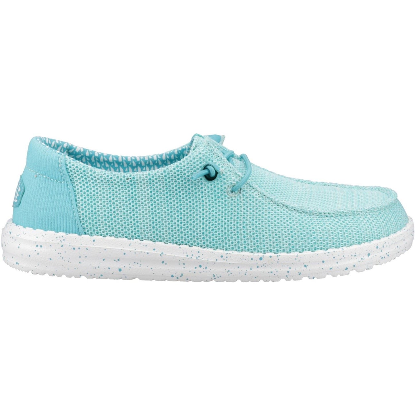 HEYDUDE Wendy Stretch Sox Polyester Blend Women's Ceramic Blue Moccasins Shoes