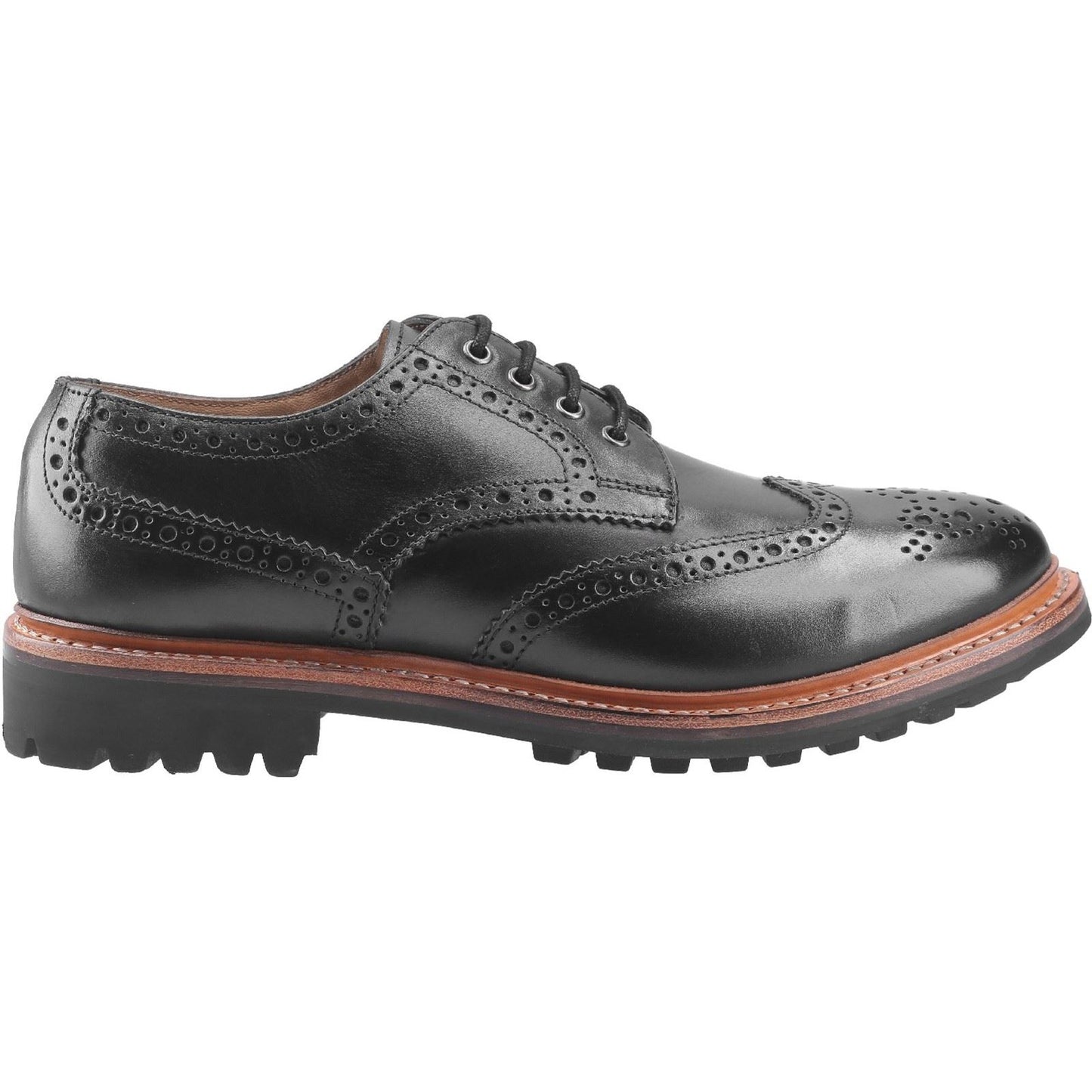 Cotswold Men's Quenington Commando Goodyear Welt Shoe in Black