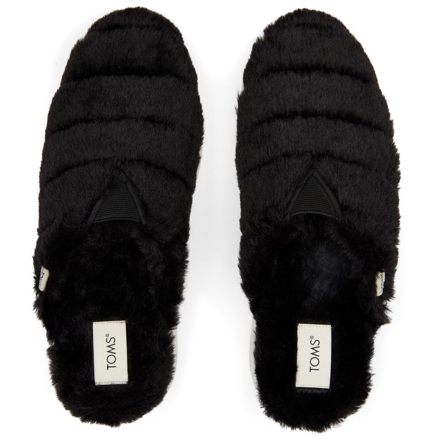 TOMS Alpargata Mallow Polyester Faux Fux Women's Black Faux Fur Mules