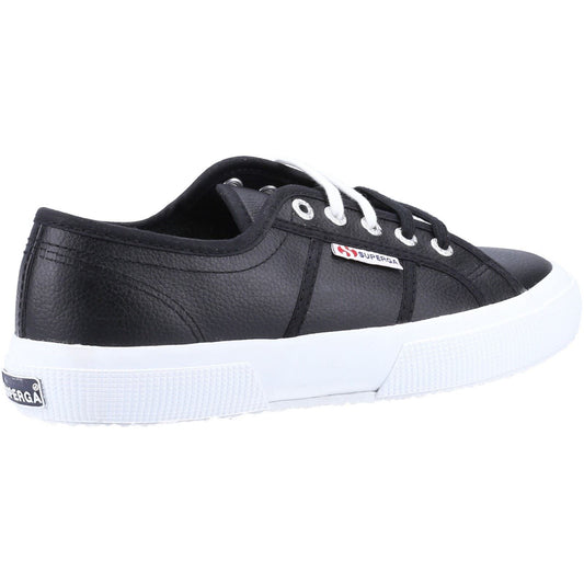Superga Men's 2750 Tumbled Leather Shoe in Black/White