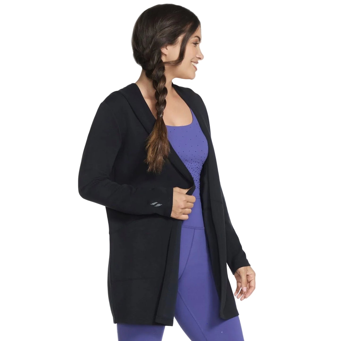 Skechers SKECHLUXE Elevate Restful Hoodigan Women's Black Cardigans