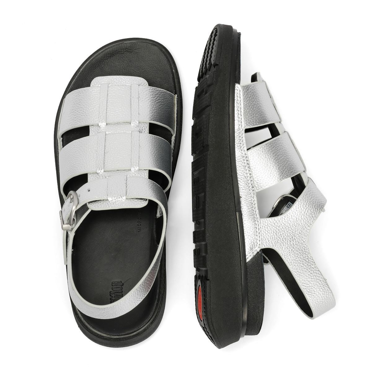 FitFlop GEN-FF Fisherman Leather Women's Silver Sandals