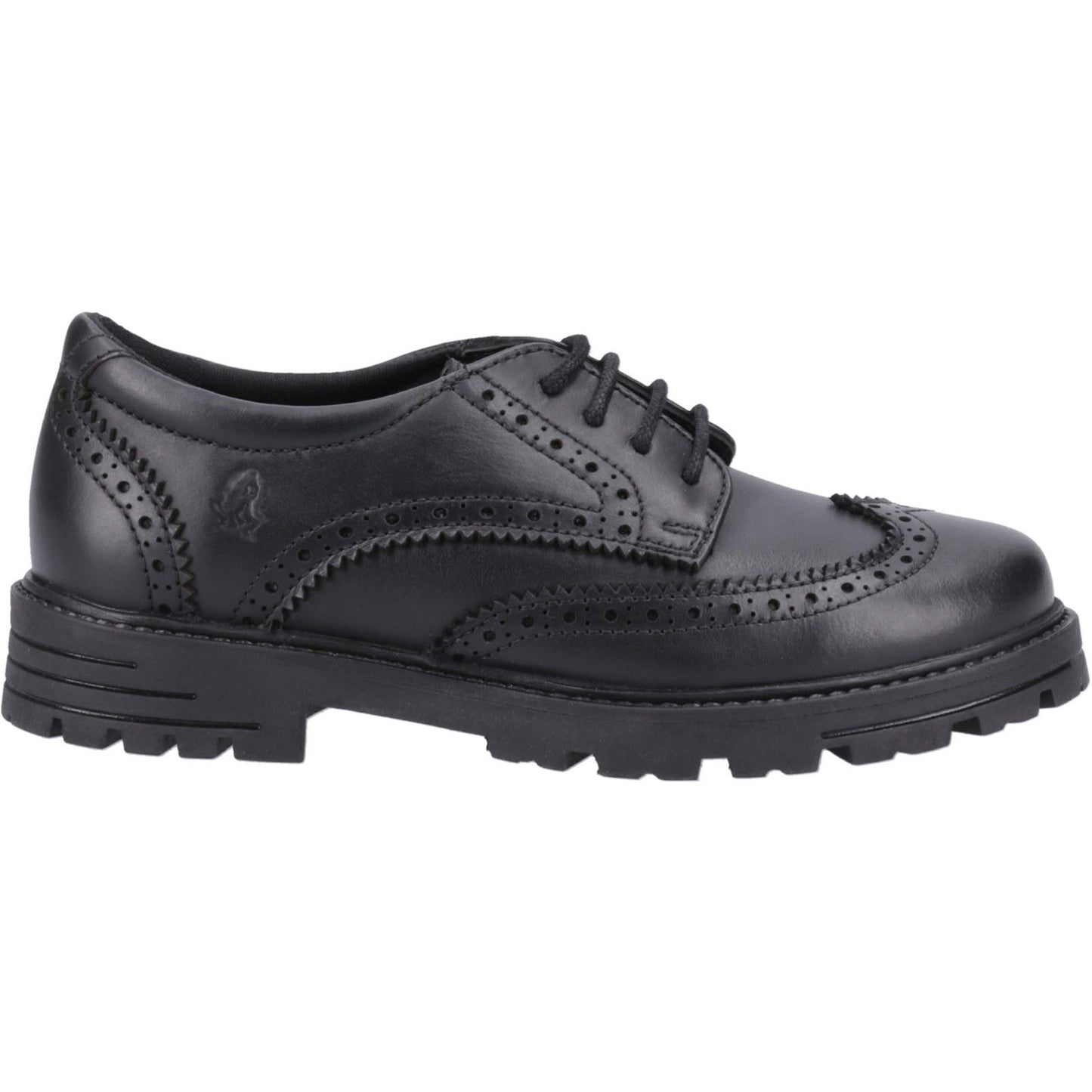 Hush Puppies Maxine Leather Youth Black Brogues