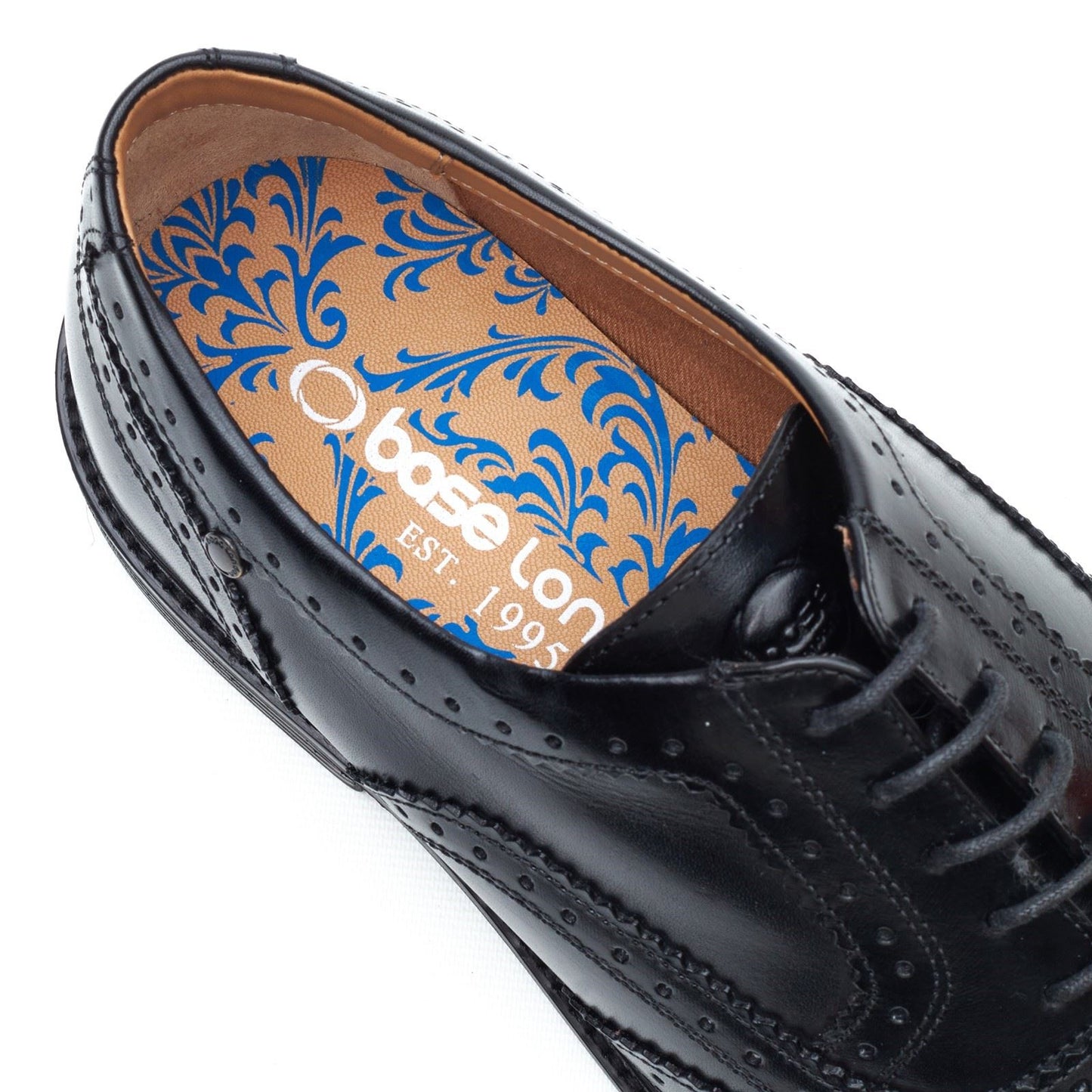 Base London Clarence Brogue Leather Men's Black Brogues Shoes
