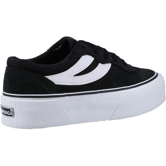 Superga Women's 3041 Revolley Colorblock Platform Trainer in Black/White