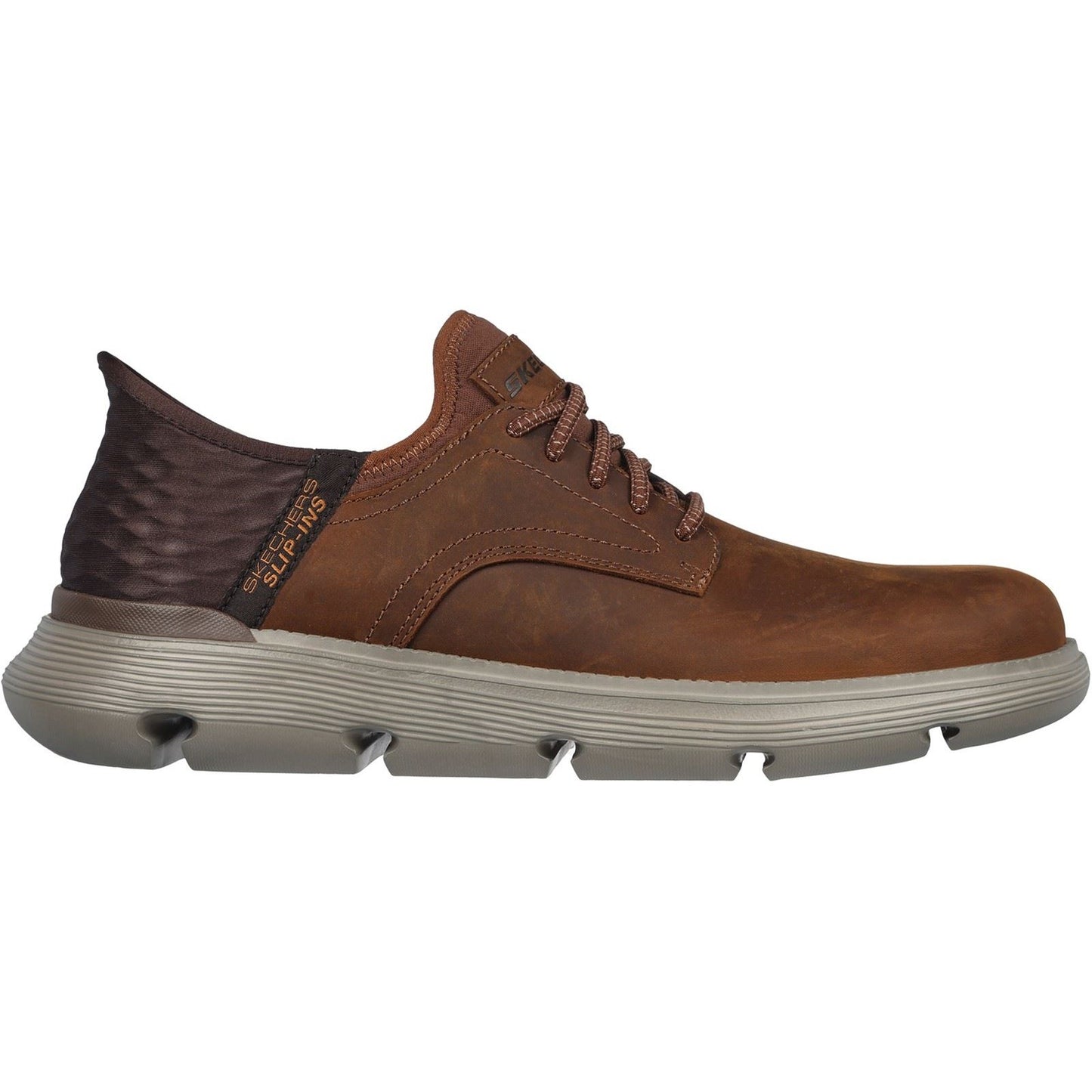 Skechers Men's Garza - Gervin Oxford Shoe in Dark Brown