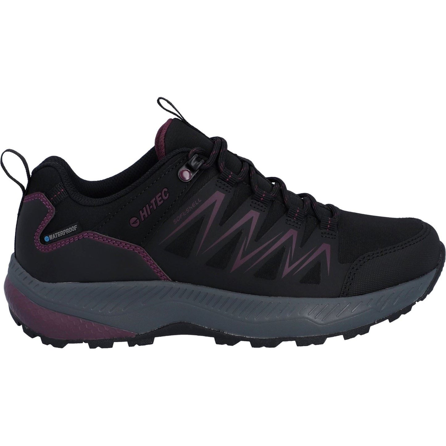 Hi-Tec Stealth Low Womens Polyester Women's Black/Purple Hiking Boots