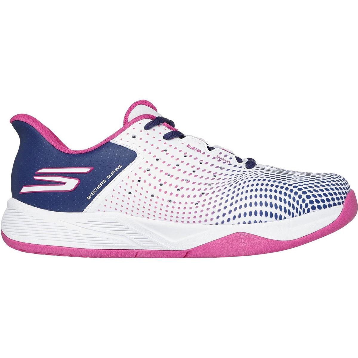Skechers Slip-ins Relaxed Fit Viper Court Reload Womens White/Navy/Pink Trainers