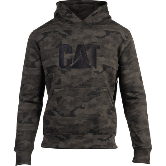 Caterpillar Men's Trademark Hooded Sweatshirt in Night Camo