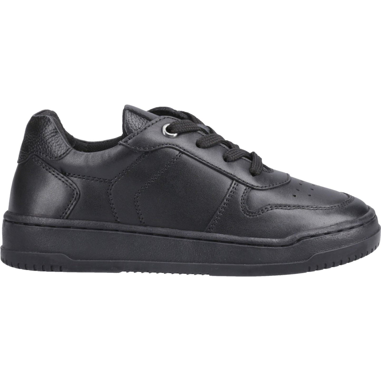 Hush Puppies Dougie Leather Youth Black Trainers