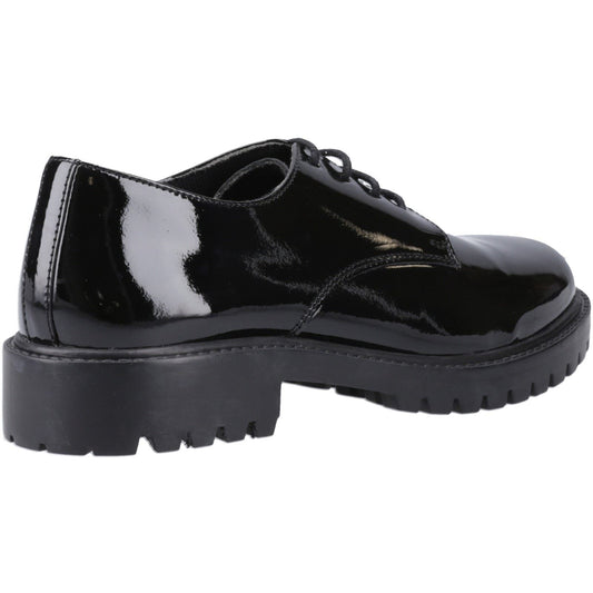 Hush Puppies Aubrey Leather Junior Black Derby Shoes