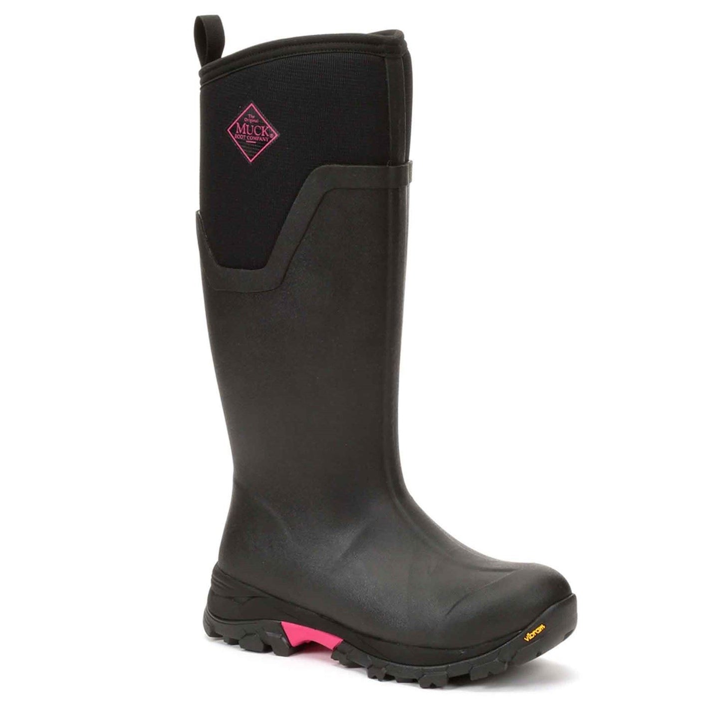 Muck Boots Women's Arctic Ice Tall Wellingtons in Black/Hot Pink