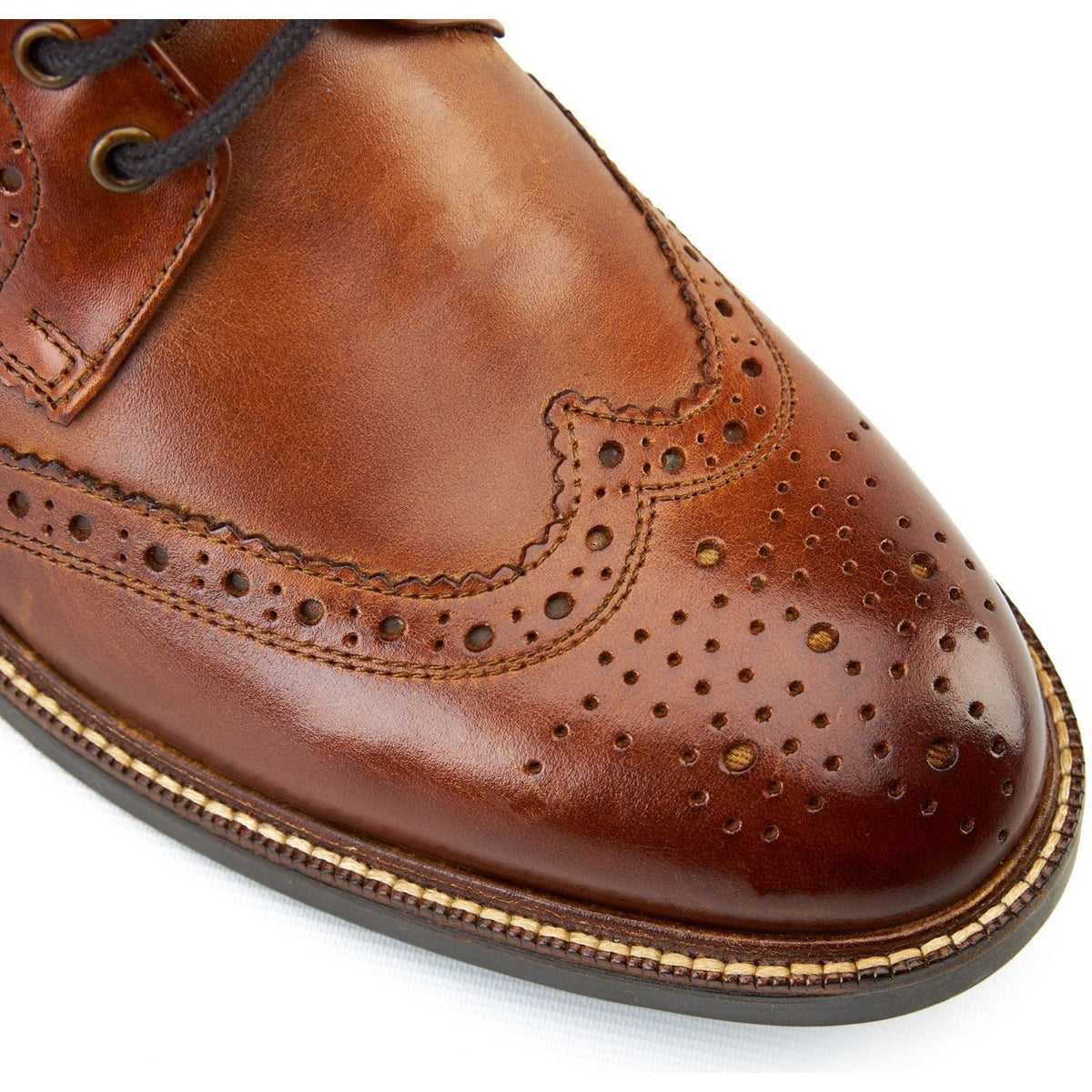Base London Bristol Leather Men's Burnt Tan Brogues Shoes