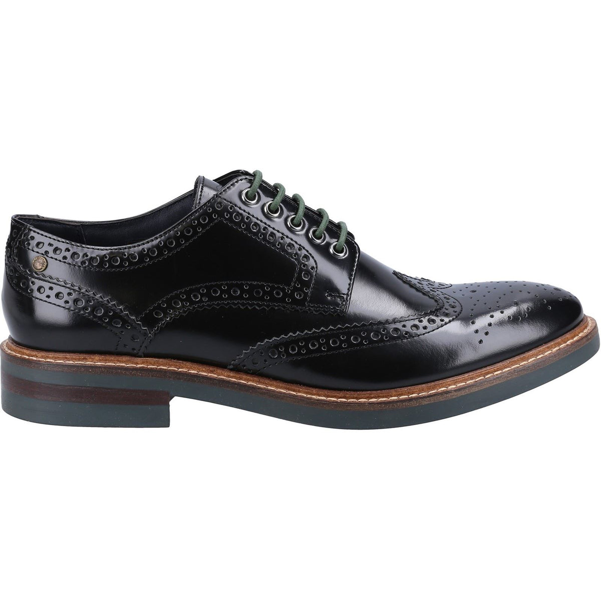 Base London Woburn Excel Leather Men's Black Brogues Shoes