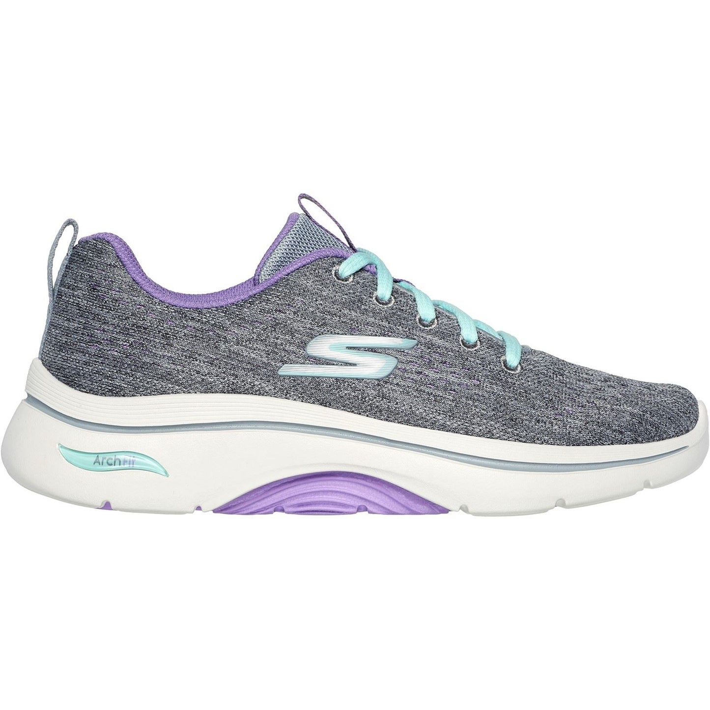 Skechers Women's GO WALK Arch Fit 2.0 Vivid Sunset Shoes in Grey/Lavender
