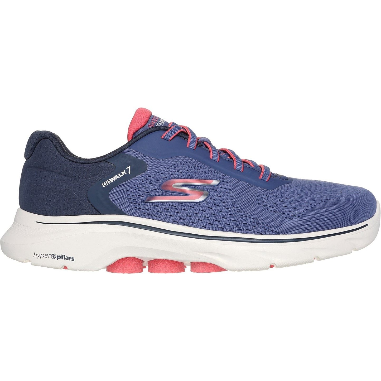 Skechers Women's GO WALK 7 - Cosmic Waves Trainers in Navy/Coral