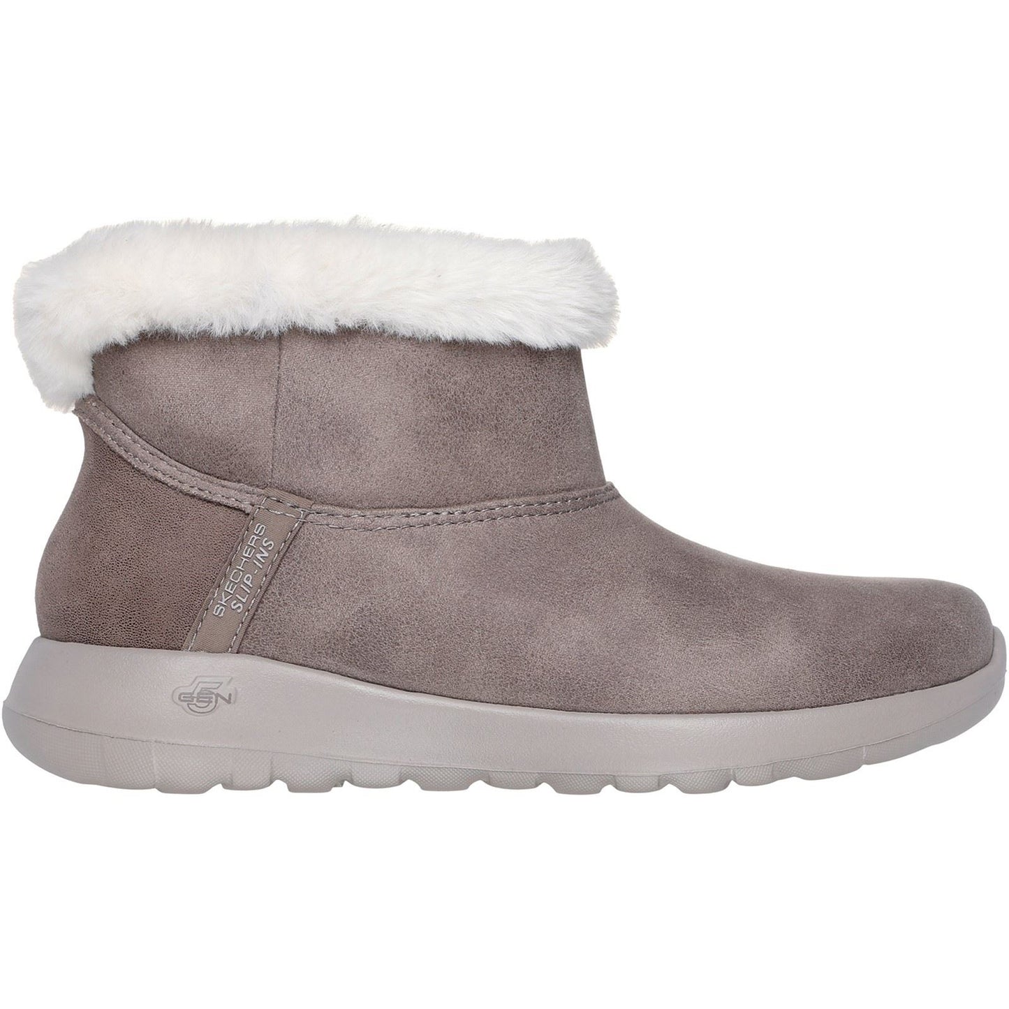 Skechers On-the-GO Joy Cozy Dream Polyester Women's Dark Taupe Winter Ankle Boots
