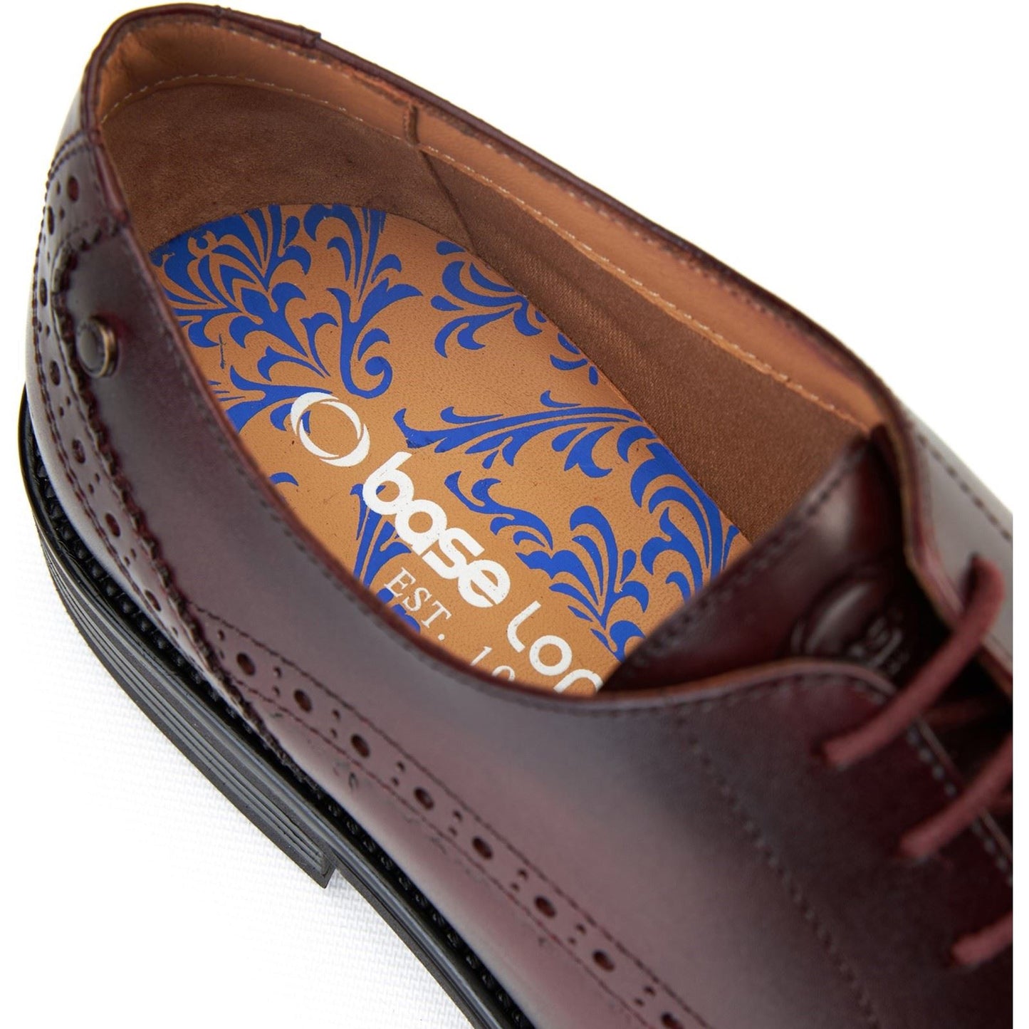 Base London Pocket Leather Men's Bordo Brogues Shoes