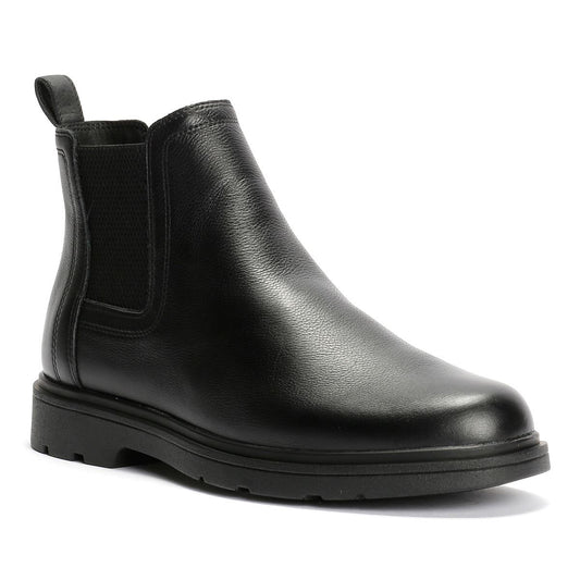 Geox Spherica EC1 C Tumble Leather Men's Black Boots