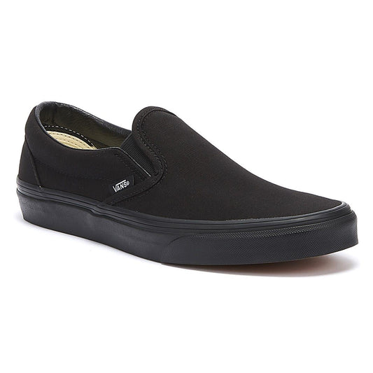 Vans Classic Slip on Black Canvas Skate Trainers VEYEBKA TOWER London