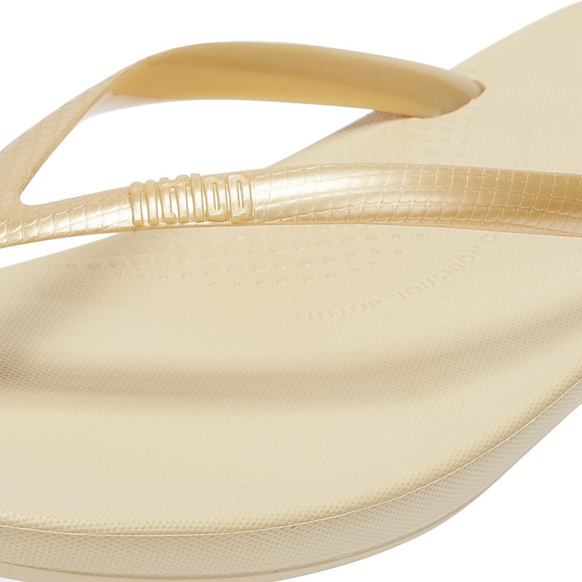 Fitflop IQushion Ergonomic Womens Gold Flip Flops