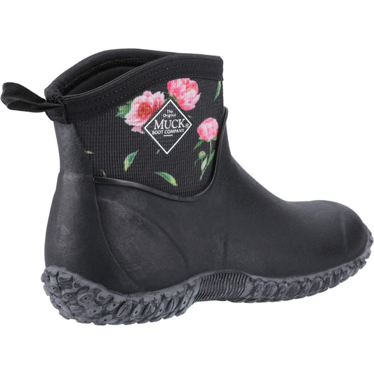 Muck Boots Women's Muckster II Ankle All Purpose Lightweight shoe in Black/Peony Roses