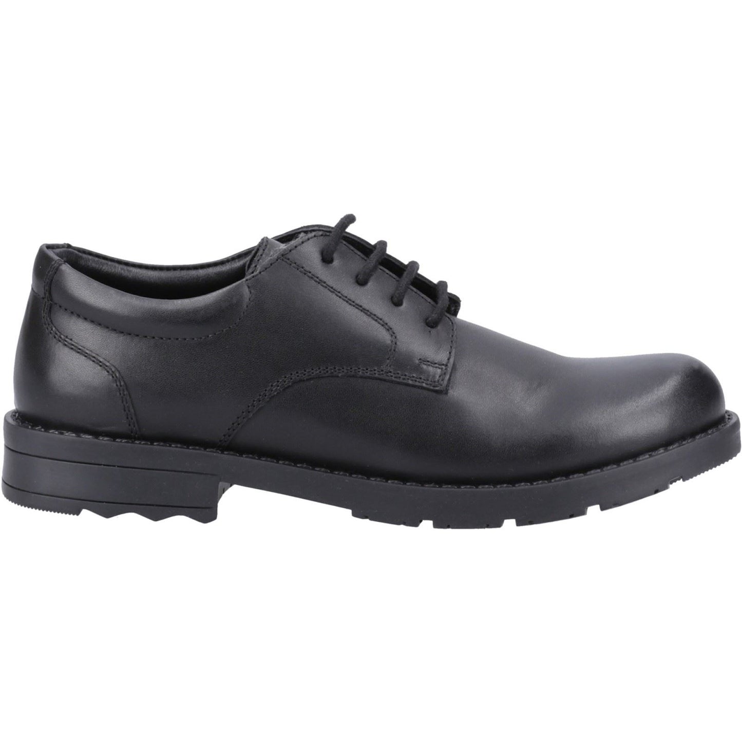 Hush Puppies Bruno Leather Junior Black Derby Shoes