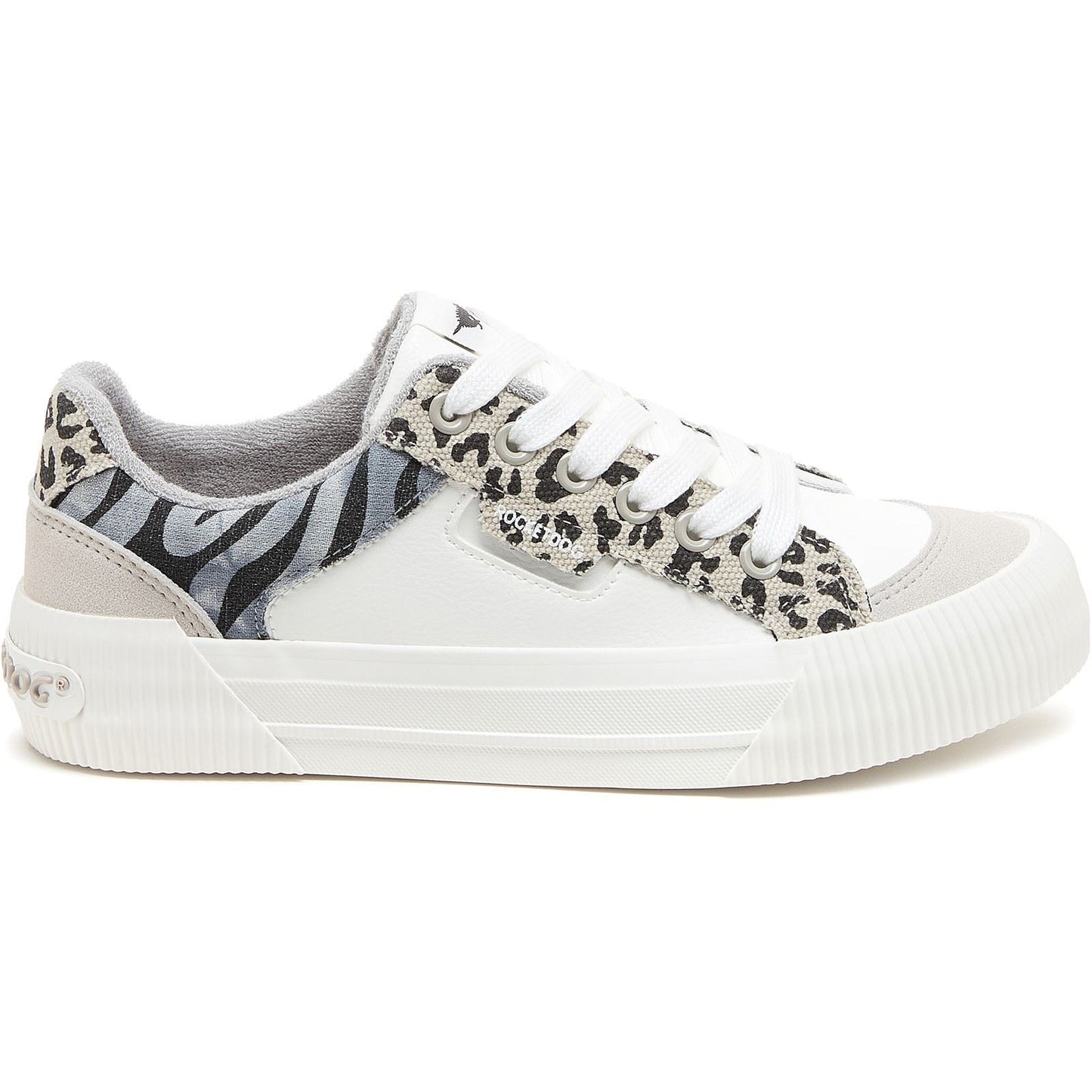 Rocket Dog Cheery Blocked Animal Textile Women's Grey/White Espadrilles