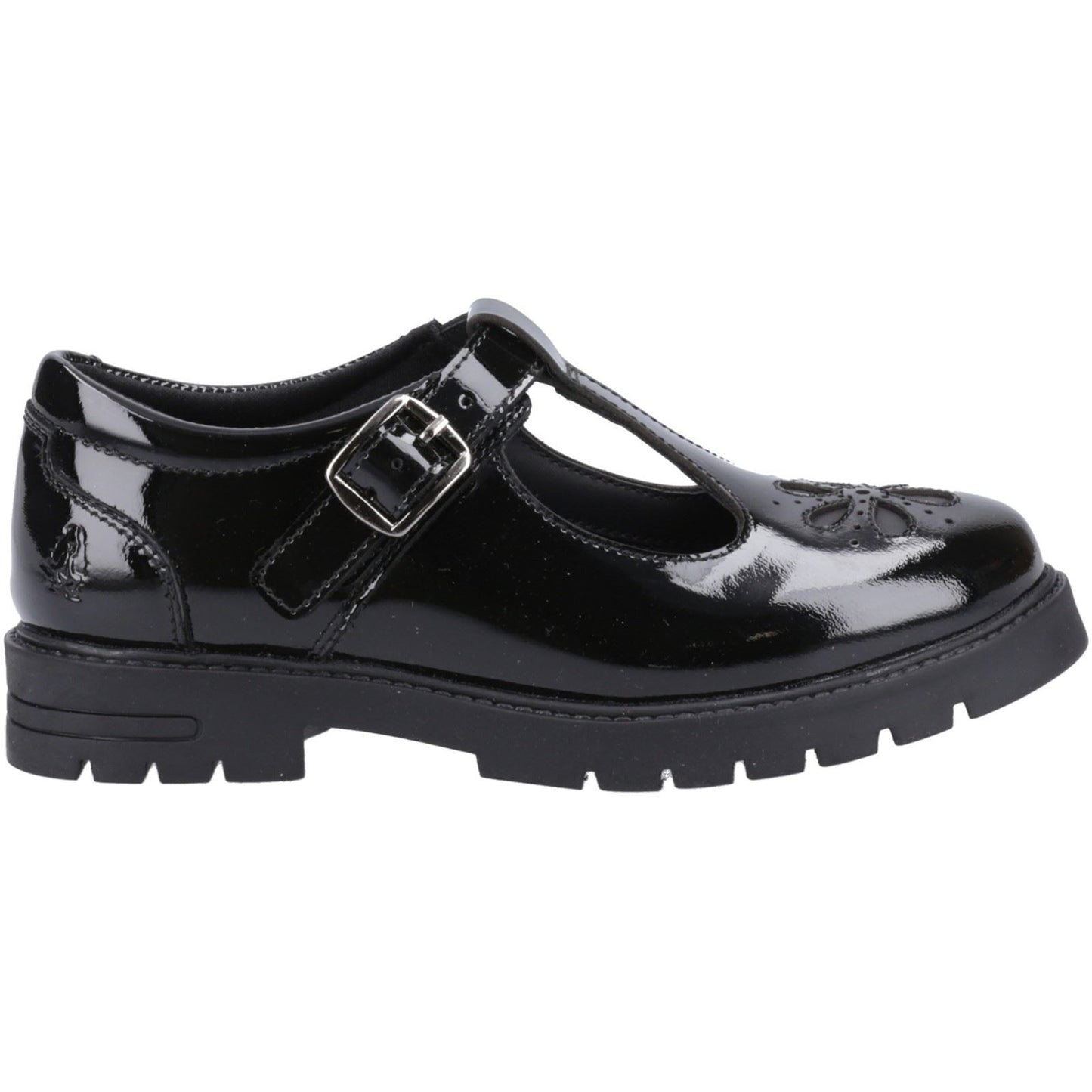 Hush Puppies Fiona Patent Leather Junior Black Shoes