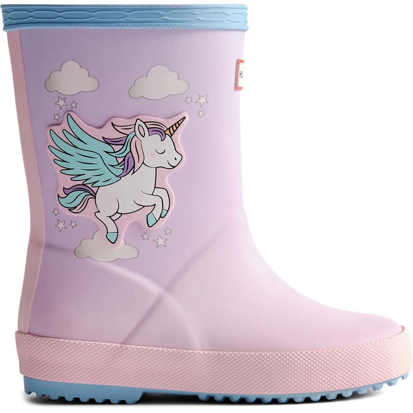 Hunter Kids First Unicorn Print Boot Rubber Girls's Blue Frost/ Parfait Pink Wellington Boots