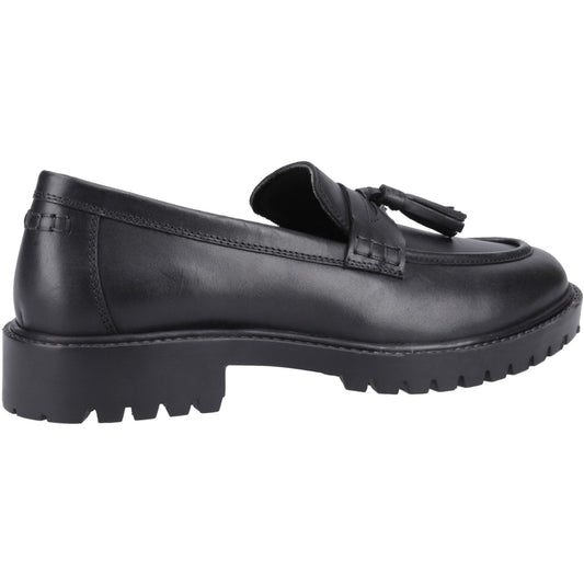 Hush Puppies Abigail Leather Youth Black Loafers
