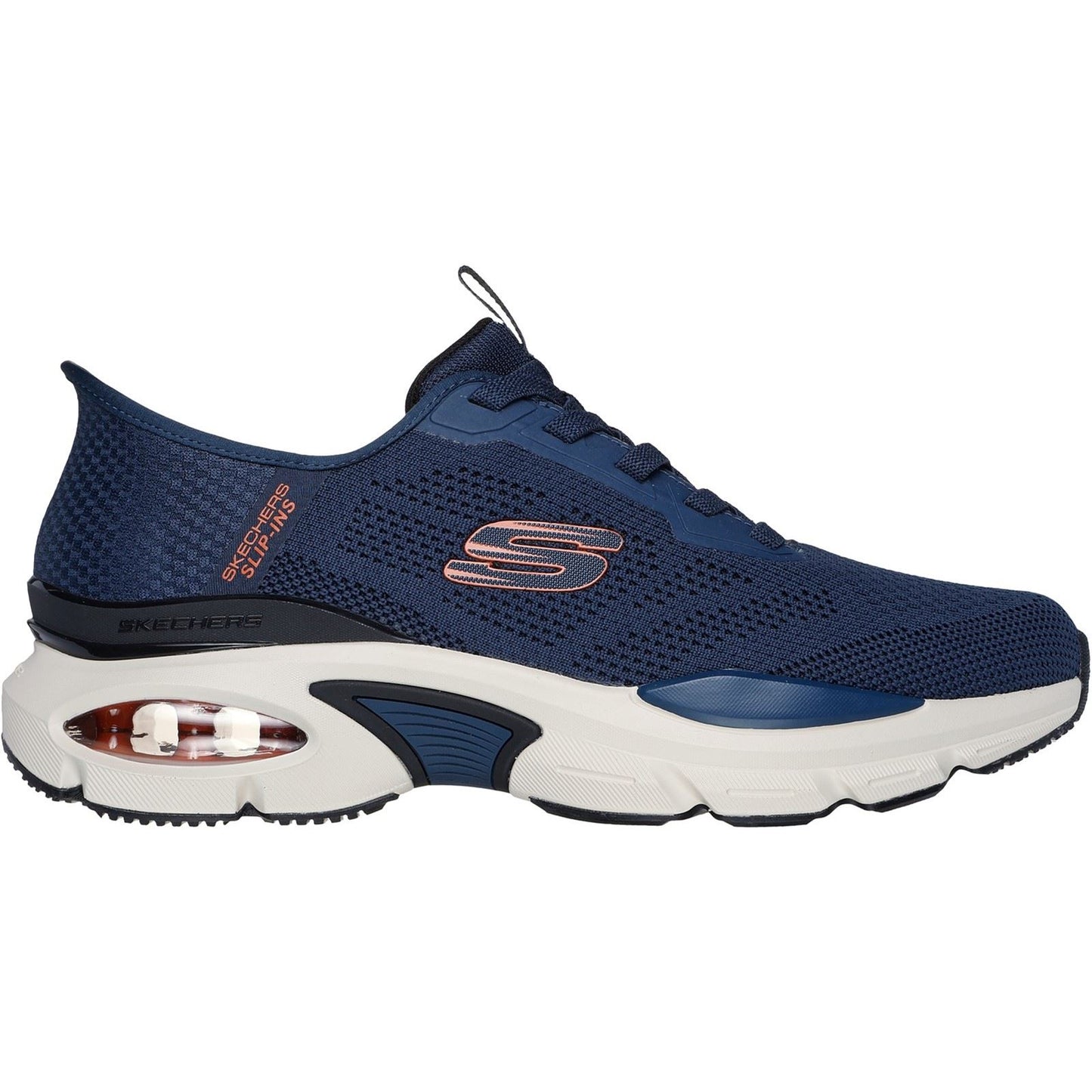 Skechers Men's Skech-Air Ventura Vanderway Shoes in Navy/Orange