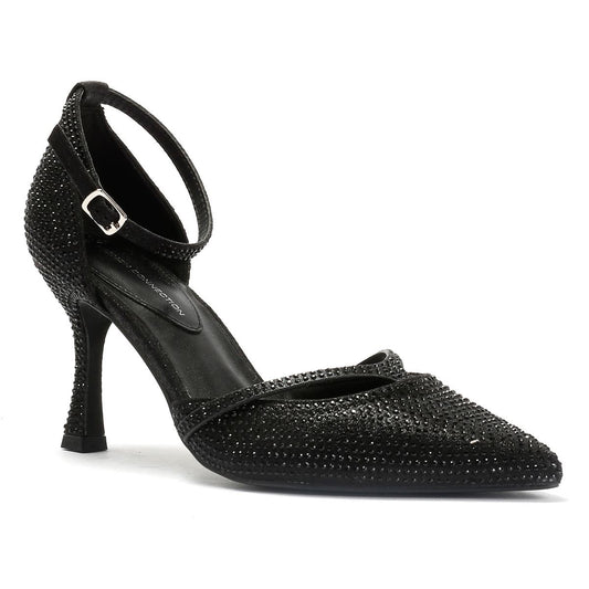 French Connection Nina Rhinstone Stilleto Women's Black Heels