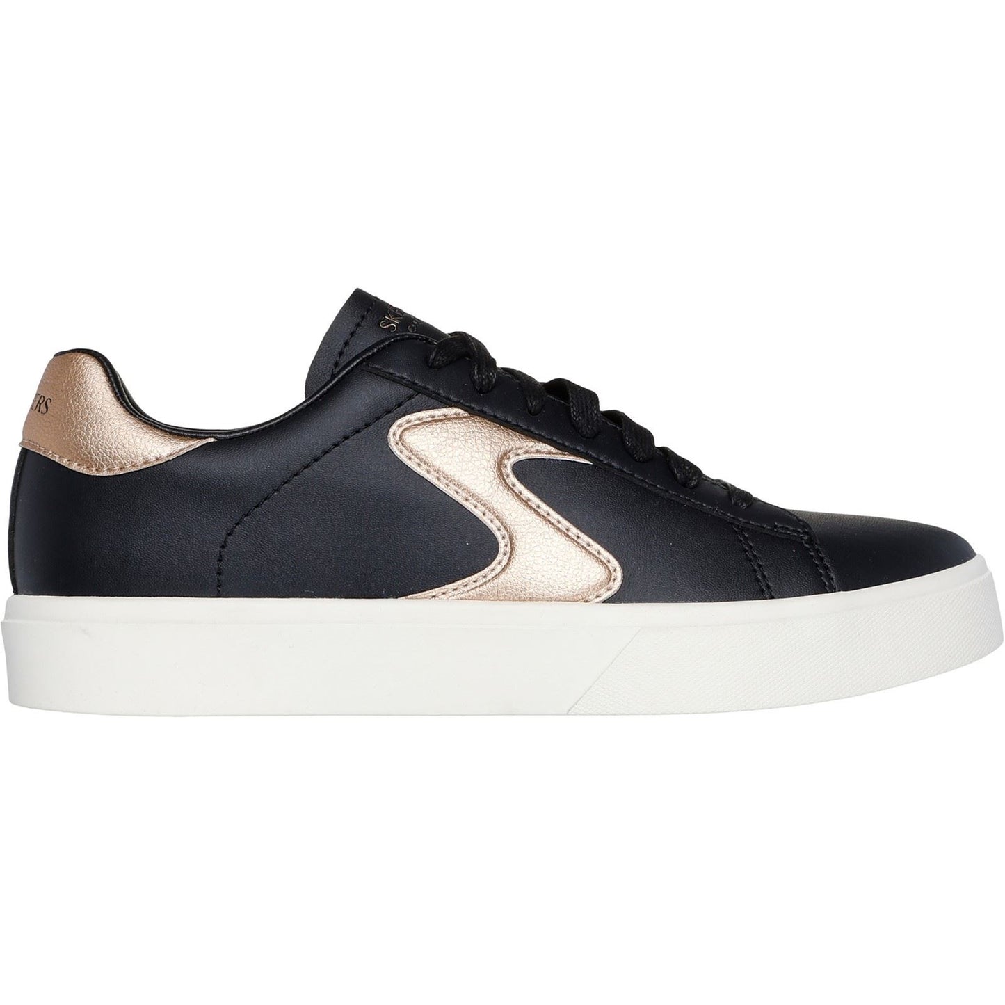 Skechers Women's Eden LX - Beaming Glory Trainer in Black/Rose Gold