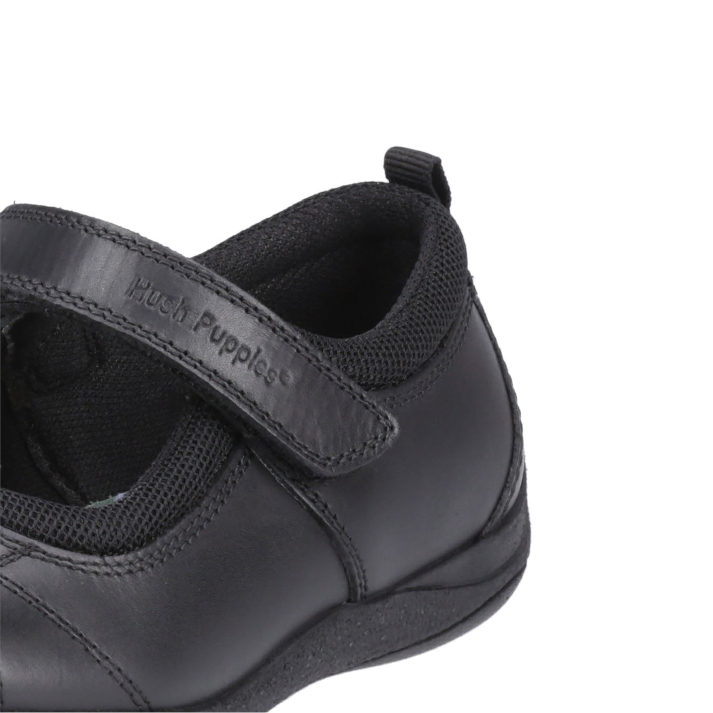 Hush Puppies Clara Junior Girls Black Leather Shoes