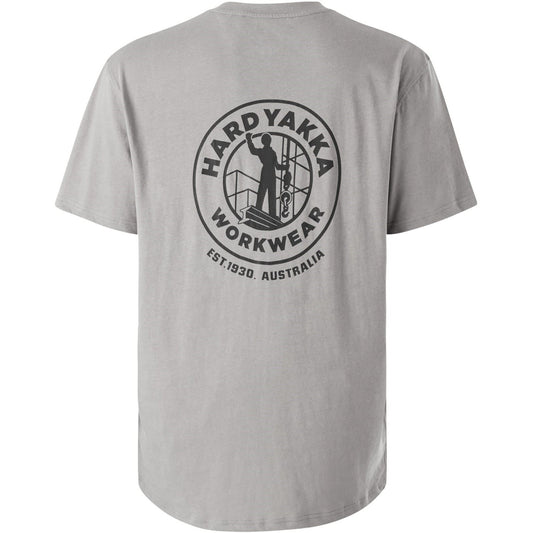 Hard Yakka Men's Heritage Icon Short Sleeve Tee in Grey