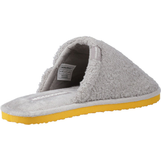 Jack & Jones Men's Harry Fluff Slipper in Frost Grey