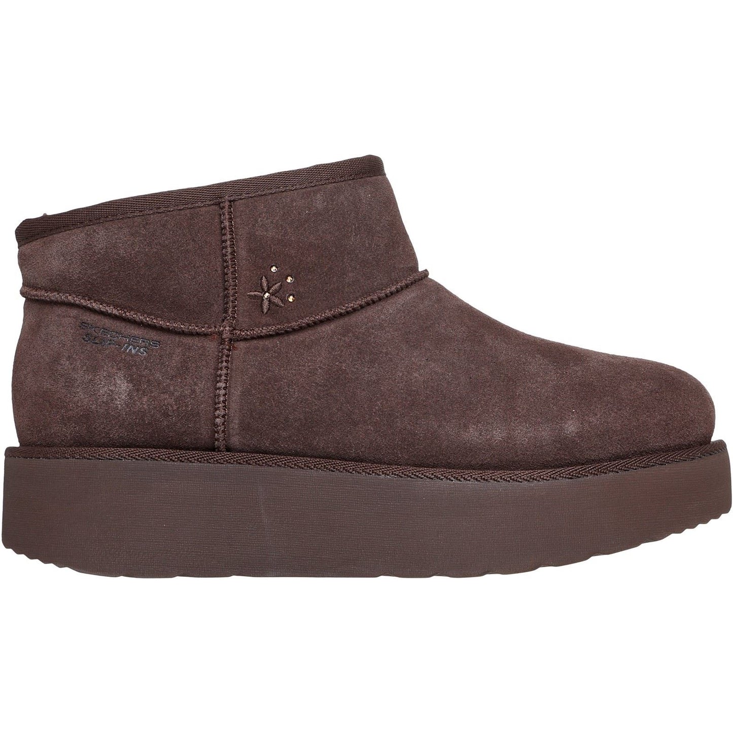 Skechers Keep Cozy Leather Women's Chocolate Winter Ankle Boots