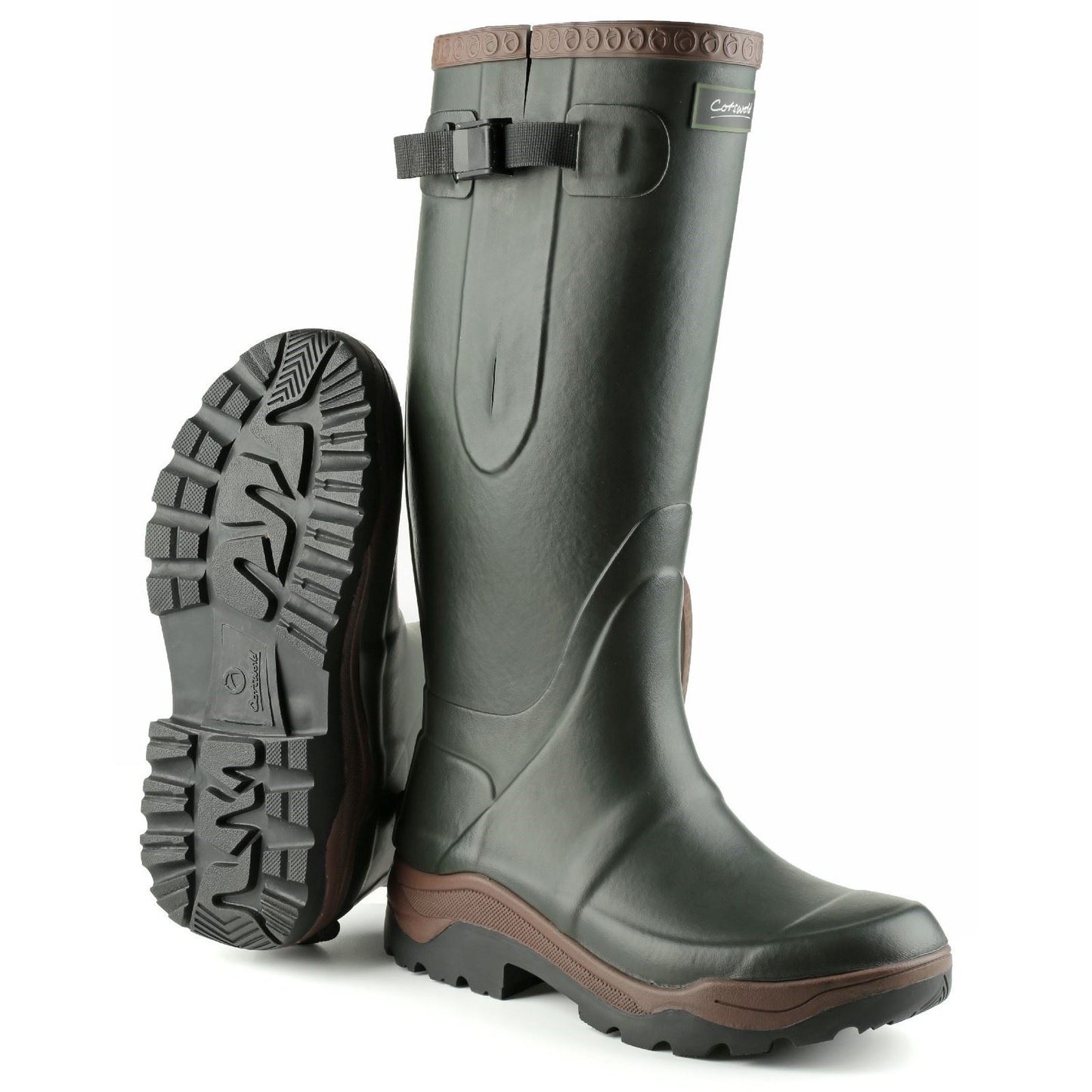 Cotswold Compass Synthetic Rubber Wellington in Green